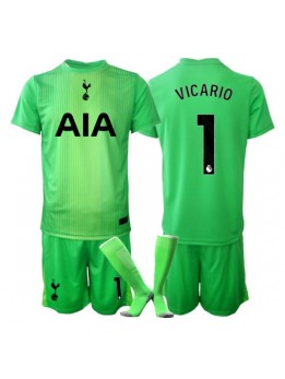 Otroški Nogometna dresi replika Tottenham Hotspur Guglielmo Vicario #1 Vratar Domači 2025-26 Kratek rokav (+ hlače)
